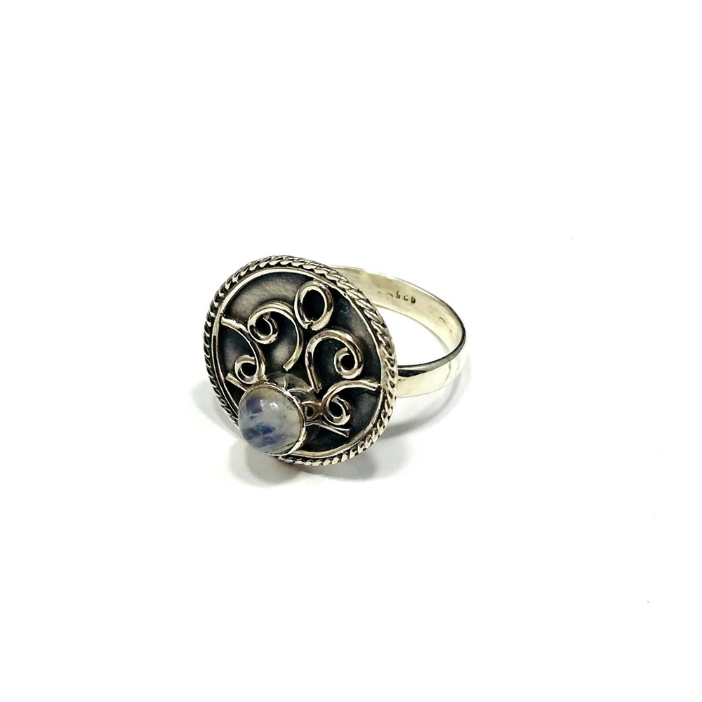 Unique Artisan SILVER MOONSTONE Ring Size 8